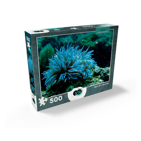 Sea Life Photography: Aqua Sea Anemone 500 Jigsaw Puzzle box view2
