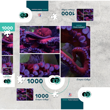 Sea Life Photography: Octopus Collage 1000 Jigsaw Puzzle box 3D Modell