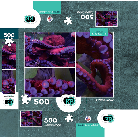 Sea Life Photography: Octopus Collage 500 Jigsaw Puzzle box 3D Modell