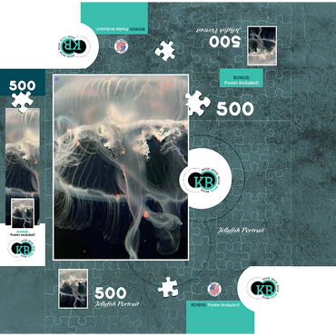 Sea Life Photography: Ocean Jellyfish 500 Jigsaw Puzzle box 3D Modell