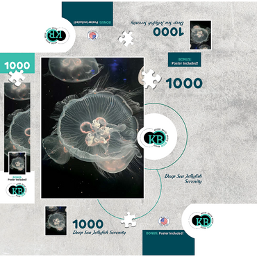 Sea Life Photography: Deep Sea Jellyfish Serenity 1000 Jigsaw Puzzle box 3D Modell