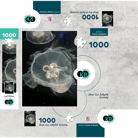 Sea Life Photography: Deep Sea Jellyfish Serenity 1000 Jigsaw Puzzle box 3D Modell