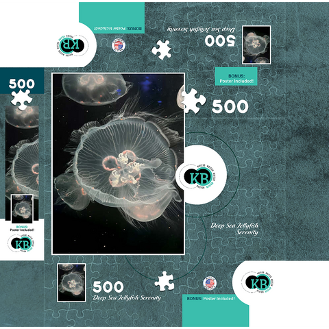 Sea Life Photography: Deep Sea Jellyfish Serenity 500 Jigsaw Puzzle box 3D Modell
