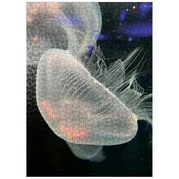 puzzleplate Sea Life Photography: Deep Blue Jellyfish Wanderer 500 Jigsaw Puzzle