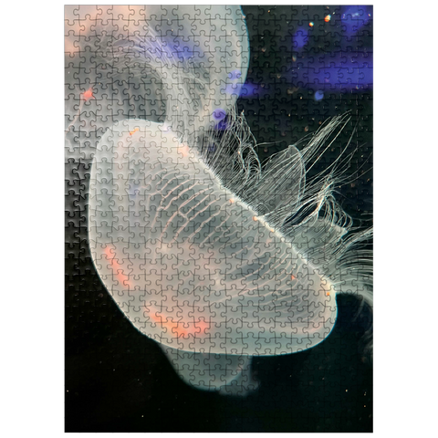 puzzleplate Sea Life Photography: Deep Blue Jellyfish Wanderer 500 Jigsaw Puzzle