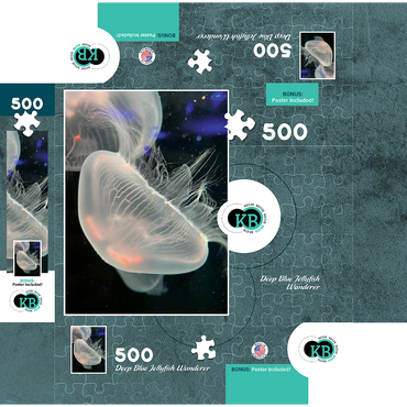 Sea Life Photography: Deep Blue Jellyfish Wanderer 500 Jigsaw Puzzle box 3D Modell