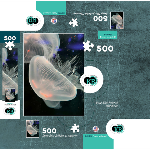 Sea Life Photography: Deep Blue Jellyfish Wanderer 500 Jigsaw Puzzle box 3D Modell