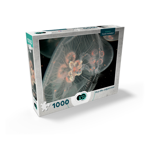 Sea Life Photography: Deep Blue Jellyfish Orbit 1000 Jigsaw Puzzle box view2