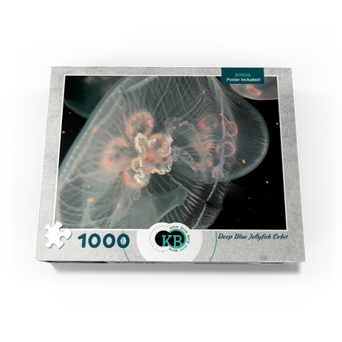 Sea Life Photography: Deep Blue Jellyfish Orbit 1000 Jigsaw Puzzle box view3