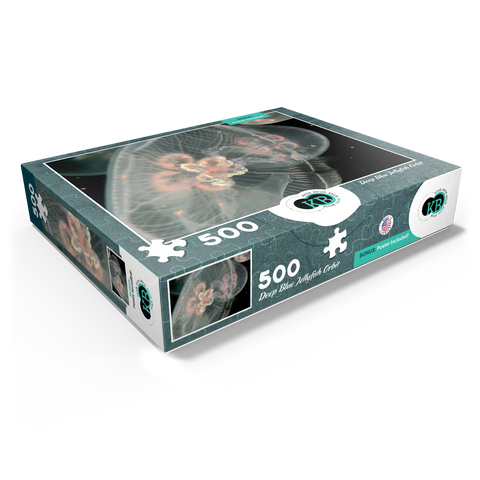 Sea Life Photography: Deep Blue Jellyfish Orbit 500 Jigsaw Puzzle box view1