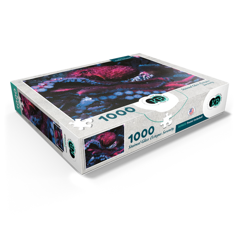 Stained Glass Abstract: Octopus Ocean Serenity 1000 Jigsaw Puzzle box view1