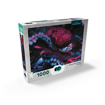 Stained Glass Abstract: Octopus Ocean Serenity 1000 Jigsaw Puzzle box view2