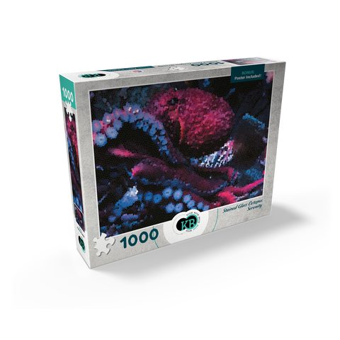 Stained Glass Abstract: Octopus Ocean Serenity 1000 Jigsaw Puzzle box view2