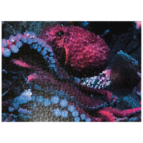 puzzleplate Stained Glass Abstract: Octopus Ocean Serenity 500 Jigsaw Puzzle