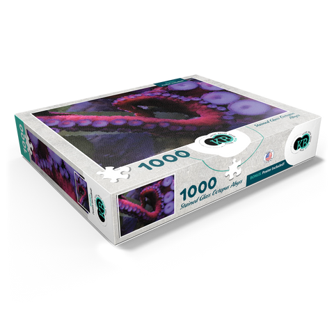 Stained Glass Abstract: Ocean Octopus Abyss 1000 Jigsaw Puzzle box view1
