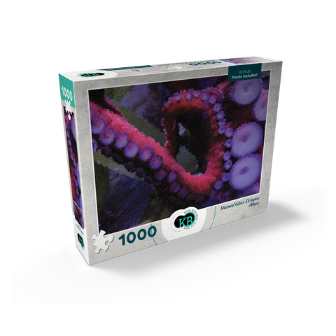 Stained Glass Abstract: Ocean Octopus Abyss 1000 Jigsaw Puzzle box view2