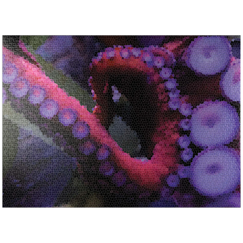 puzzleplate Stained Glass Abstract: Ocean Octopus Abyss 1000 Jigsaw Puzzle