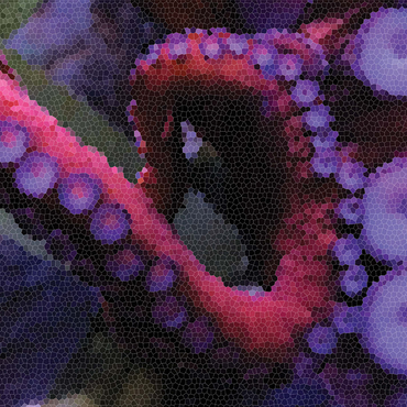 Stained Glass Abstract: Ocean Octopus Abyss 1000 Jigsaw Puzzle 3D Modell