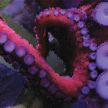 Stained Glass Abstract: Ocean Octopus Abyss 500 Jigsaw Puzzle 3D Modell