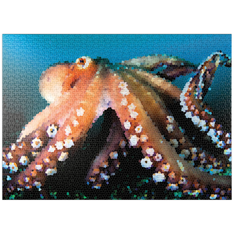 puzzleplate Stained Glass Abstract: Ocean Octopus Cephalopod 1000 Jigsaw Puzzle