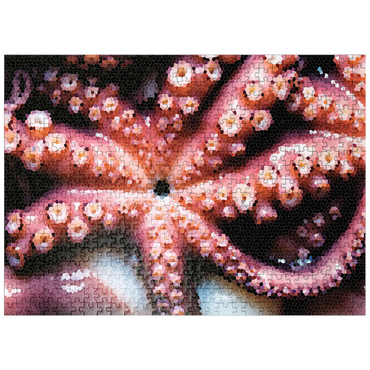 puzzleplate Stained Glass Abstract: Ocean Octopus Tentacles 500 Jigsaw Puzzle