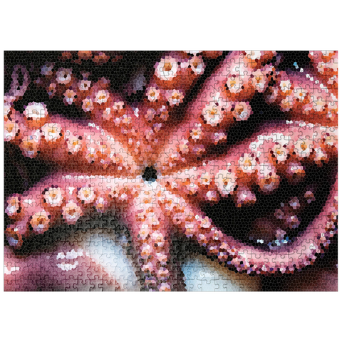 puzzleplate Stained Glass Abstract: Ocean Octopus Tentacles 500 Jigsaw Puzzle