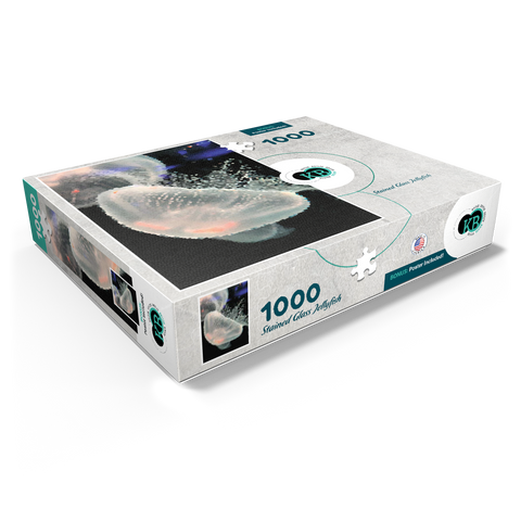 Stained Glass Abstract: Ocean Jellyfish 1000 Jigsaw Puzzle box view1