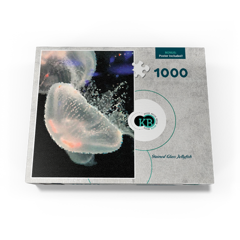 Stained Glass Abstract: Ocean Jellyfish 1000 Jigsaw Puzzle box view3