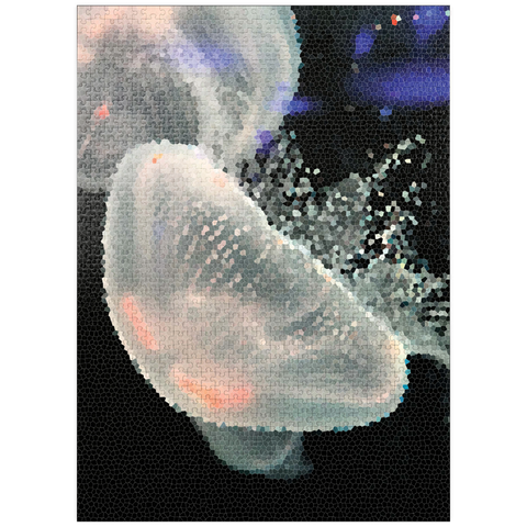 puzzleplate Stained Glass Abstract: Ocean Jellyfish 1000 Jigsaw Puzzle