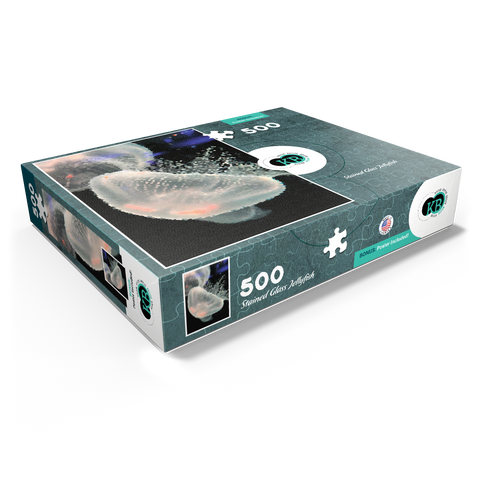 Stained Glass Abstract: Ocean Jellyfish 500 Jigsaw Puzzle box view1