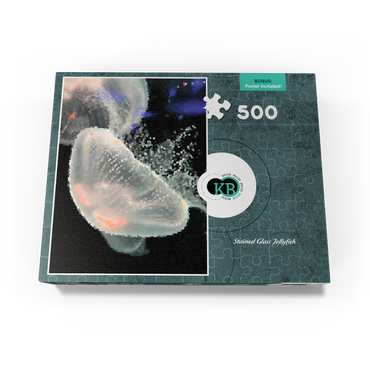 Stained Glass Abstract: Ocean Jellyfish 500 Jigsaw Puzzle box view3