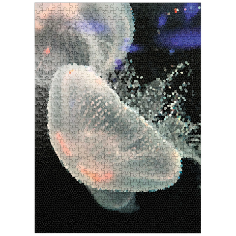puzzleplate Stained Glass Abstract: Ocean Jellyfish 500 Jigsaw Puzzle