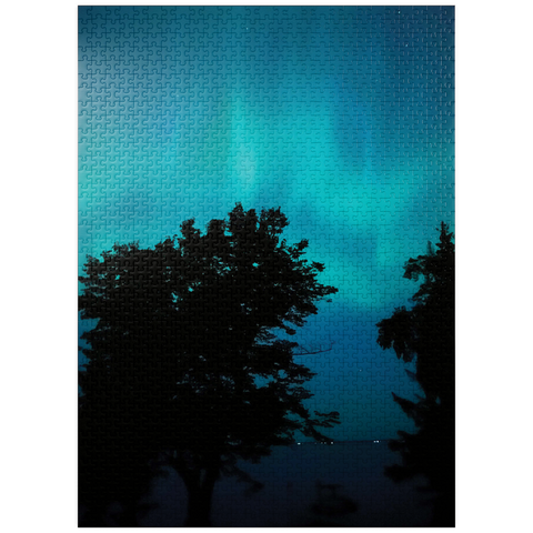 puzzleplate Nature Photography: Northern Lights, Aurora Night Sky, Minnesota, USA 1000 Jigsaw Puzzle