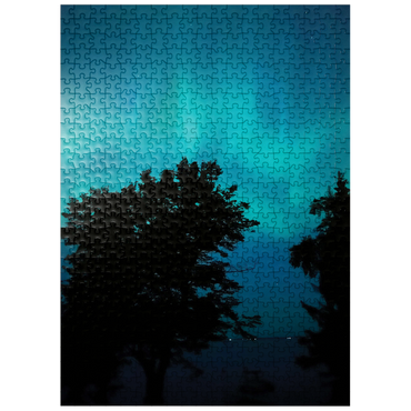 puzzleplate Nature Photography: Northern Lights, Aurora Night Sky, Minnesota, USA 500 Jigsaw Puzzle