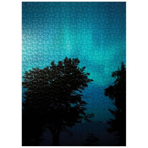 puzzleplate Nature Photography: Northern Lights, Aurora Night Sky, Minnesota, USA 500 Jigsaw Puzzle