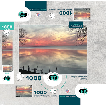 Nature Photography: Tranquil Minnesota Sunset, Mille Lacs Lake 1000 Jigsaw Puzzle box 3D Modell