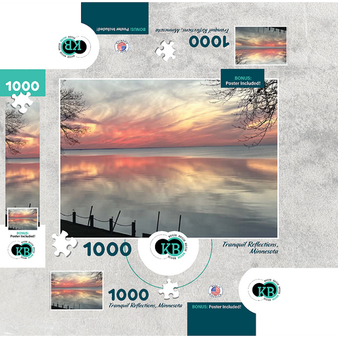 Nature Photography: Tranquil Minnesota Sunset, Mille Lacs Lake 1000 Jigsaw Puzzle box 3D Modell