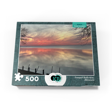 Nature Photography: Tranquil Minnesota Sunset, Mille Lacs Lake 500 Jigsaw Puzzle box view3