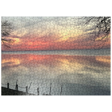 puzzleplate Nature Photography: Tranquil Minnesota Sunset, Mille Lacs Lake 500 Jigsaw Puzzle
