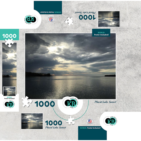 Nature Photography: Placid Lake Sunset, Minnesota, USA 1000 Jigsaw Puzzle box 3D Modell