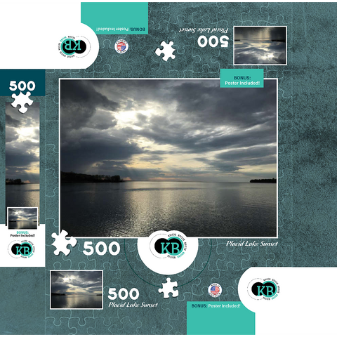 Nature Photography: Placid Lake Sunset, Minnesota, USA 500 Jigsaw Puzzle box 3D Modell