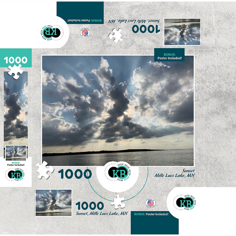 Nature Photography: Sunset Mille Lacs Lake, Minnesota, USA 1000 Jigsaw Puzzle box 3D Modell