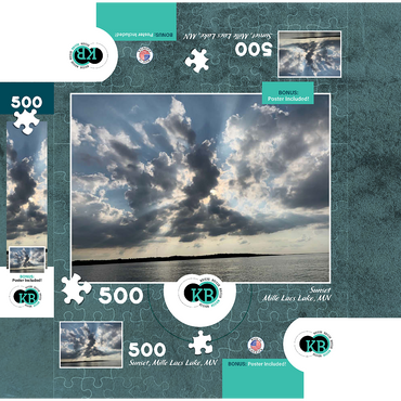 Nature Photography: Sunset Mille Lacs Lake, Minnesota, USA 500 Jigsaw Puzzle box 3D Modell