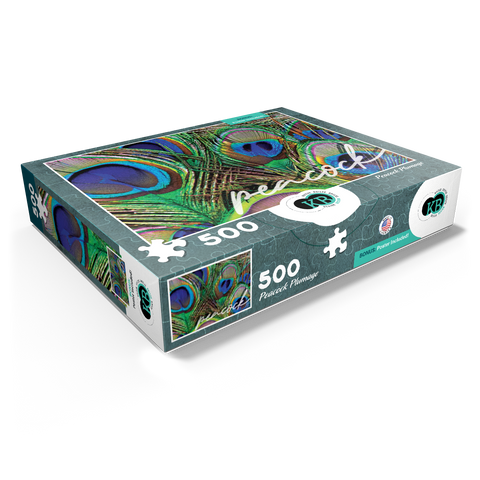 Animal Photography: Peacock Feathers Plumage, Birds no.2 500 Jigsaw Puzzle box view1