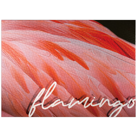 puzzleplate Animal Photography: Flamingo Feathers, Birds no.3 1000 Jigsaw Puzzle