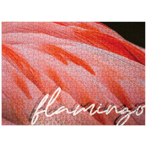 puzzleplate Animal Photography: Flamingo Feathers, Birds no.3 500 Jigsaw Puzzle