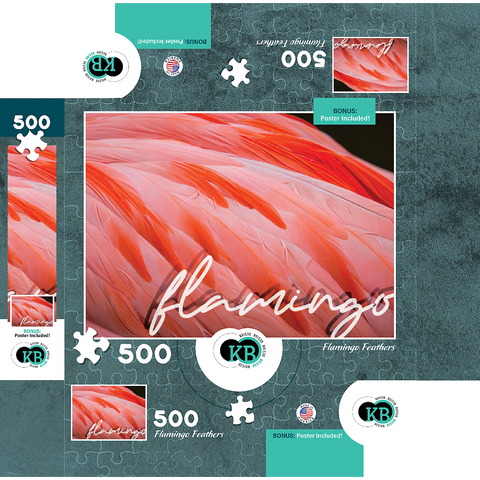 Animal Photography: Flamingo Feathers, Birds no.3 500 Jigsaw Puzzle box 3D Modell
