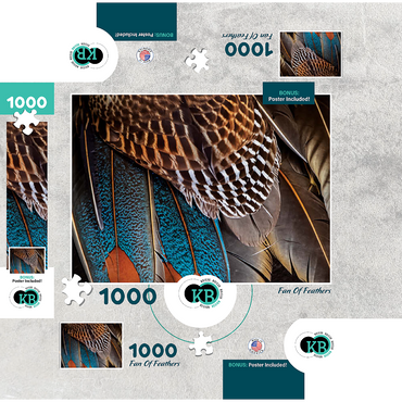 Animal Photography: Fan of Feathers, Birds no.4 1000 Jigsaw Puzzle box 3D Modell