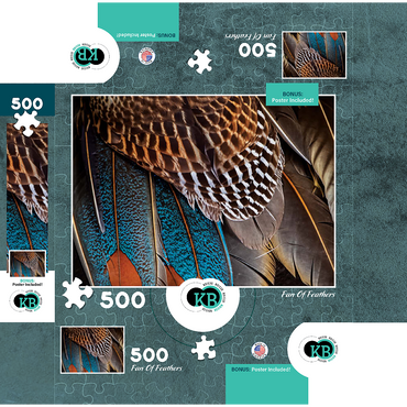 Animal Photography: Fan of Feathers, Birds no.4 500 Jigsaw Puzzle box 3D Modell