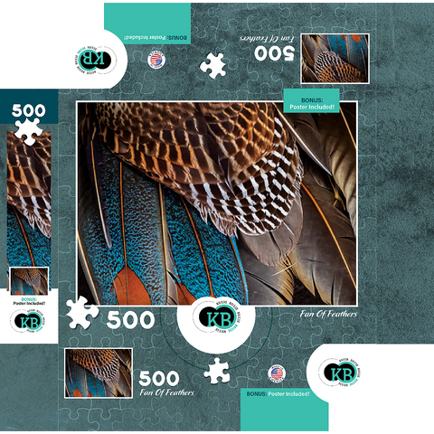 Animal Photography: Fan of Feathers, Birds no.4 500 Jigsaw Puzzle box 3D Modell